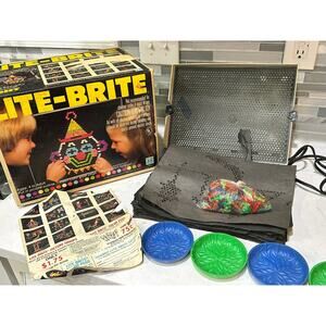 Vintage Original 1967 Lite Brite Hasbro Toy with papers